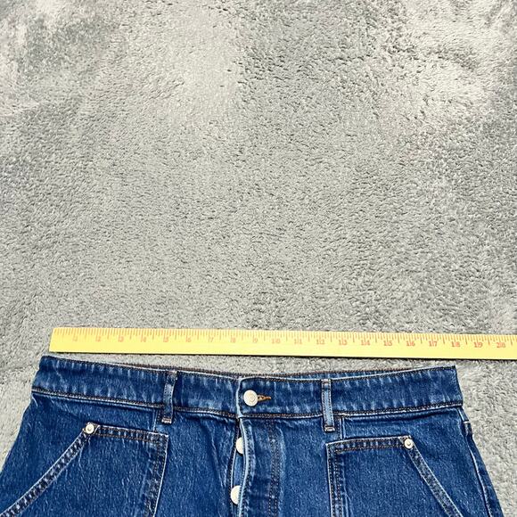 Loft Jeans Womens 32 /14  (35x26) The Straight High Rise Blue Cropped Button Fly - Picture 13 of 13